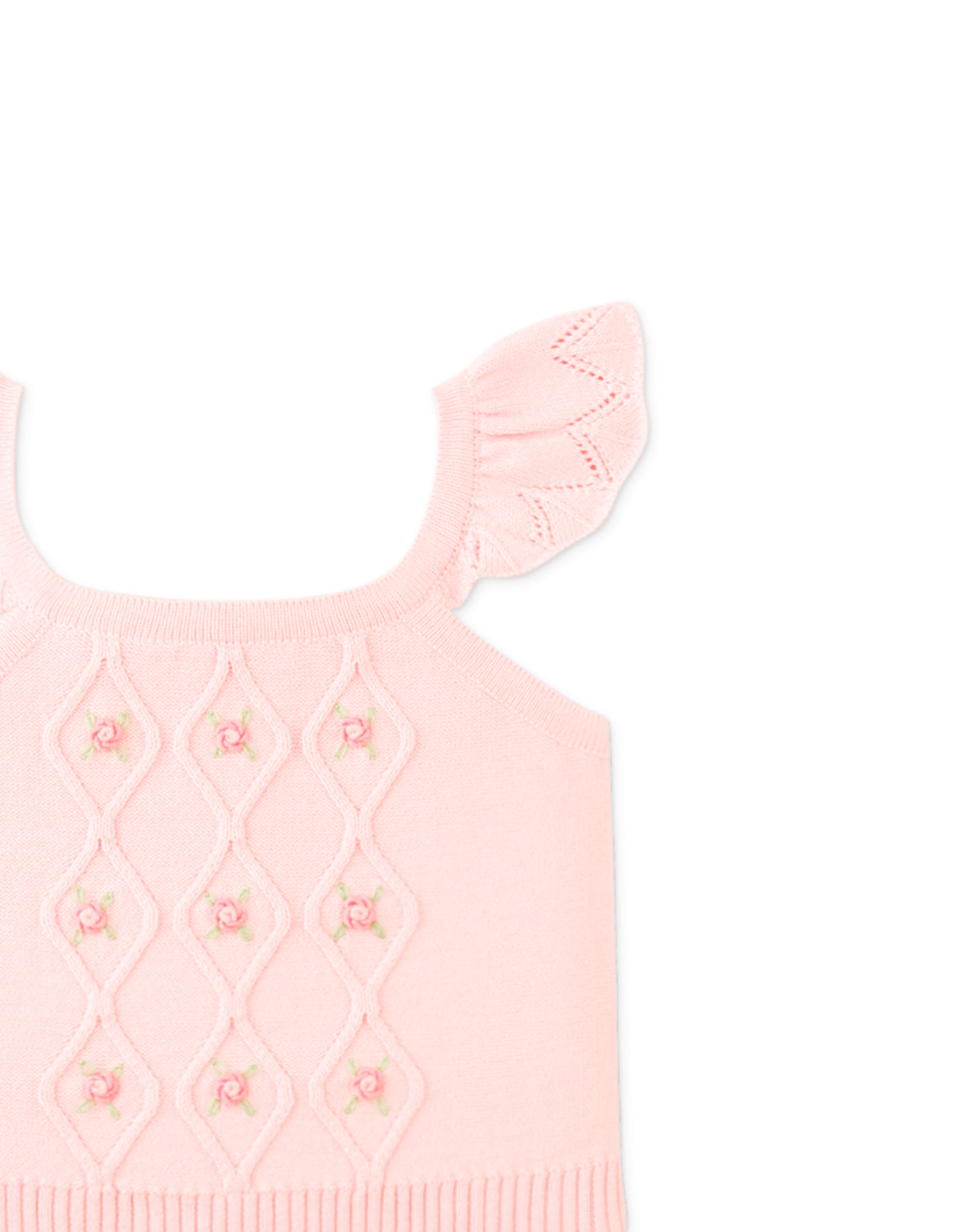 Baby Georgina Knitted Blouse with Bullion Flower Embroidery close-up detail