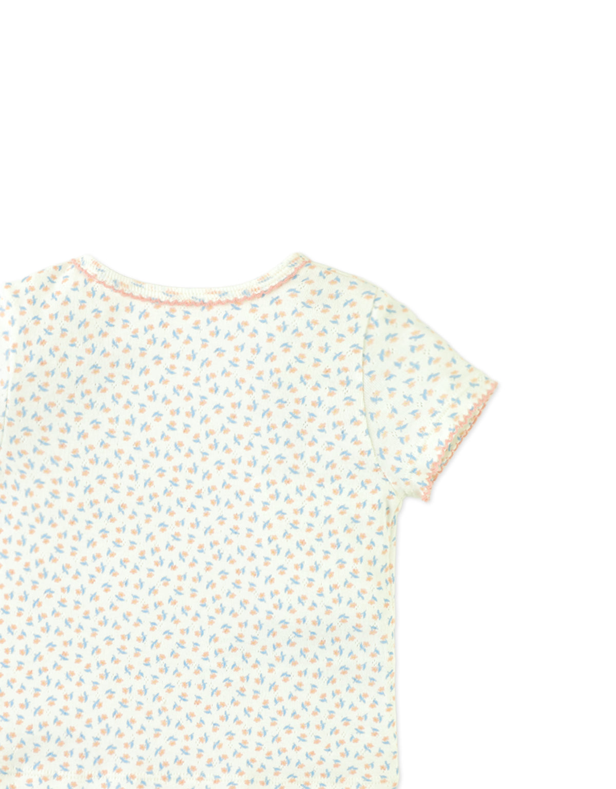 Baby Sylvie Floral Pointelle Ribbed Tee with Picot Edge Trim close-up detail