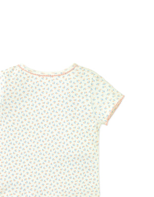 Baby Sylvie Floral Pointelle Ribbed Tee with Picot Edge Trim close-up detail