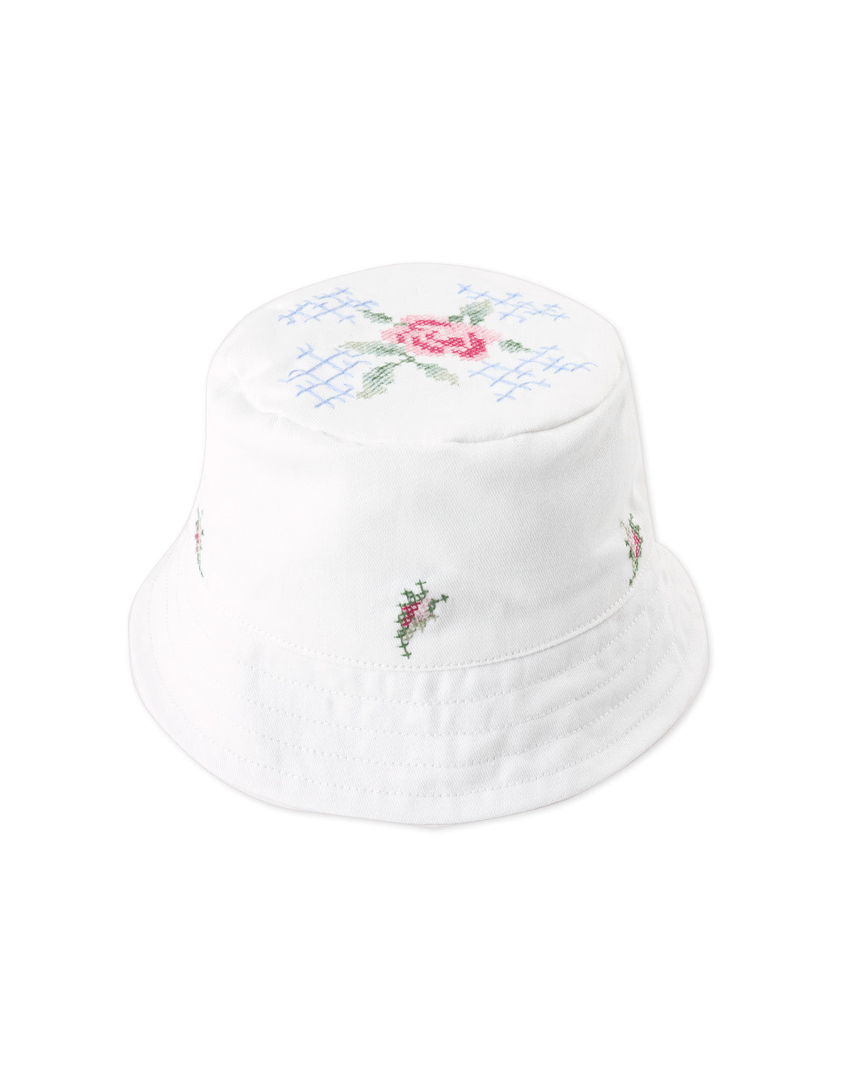 Aria Bucket Hat With Crosstitch Embroidery product photo