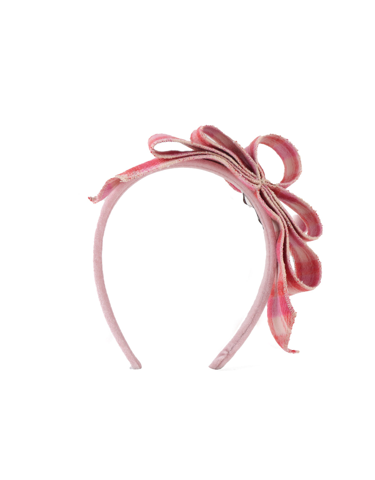 GIRLS CHECKERED WOOL HEADBAND