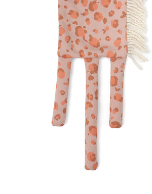 Leopard Scarf With Fringes close-up detail