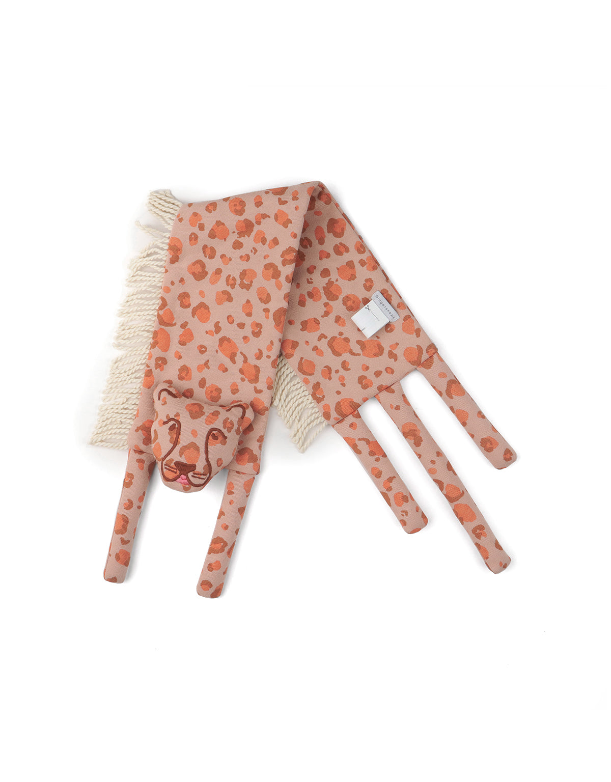 GIRLS LEOPARD SCARF WITH FRINGES