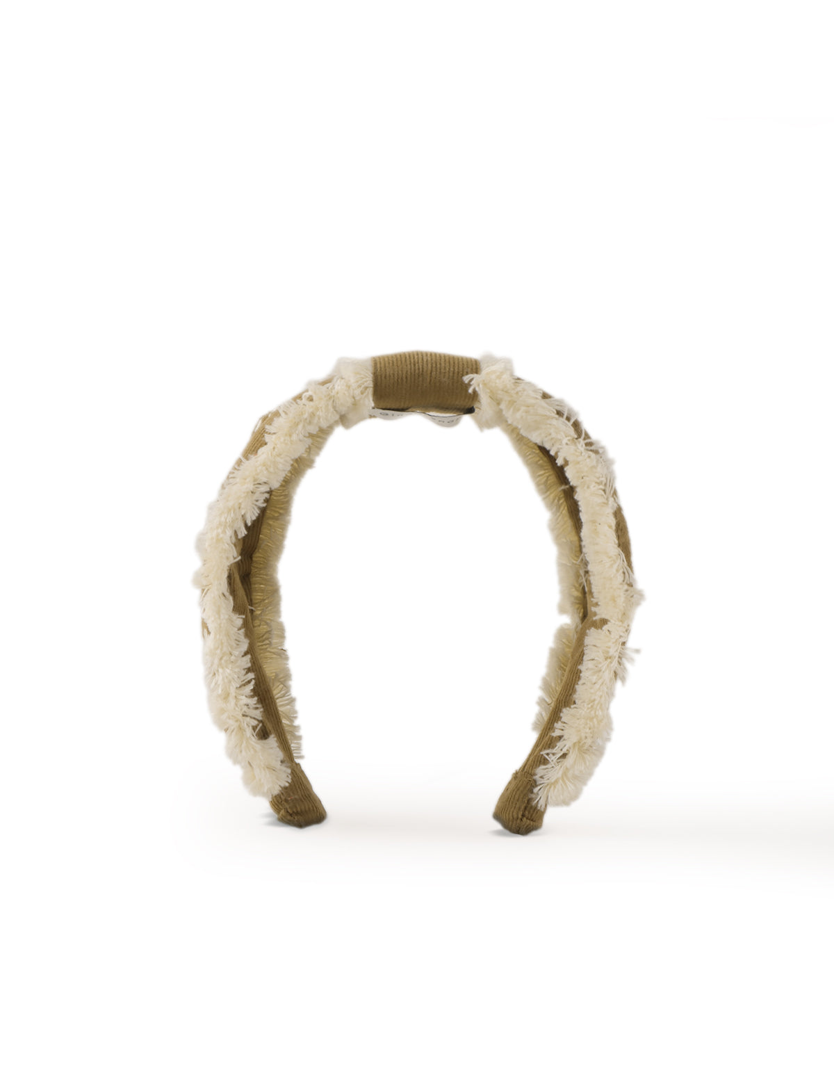 Corduroy Headband With Embroidery close-up detail