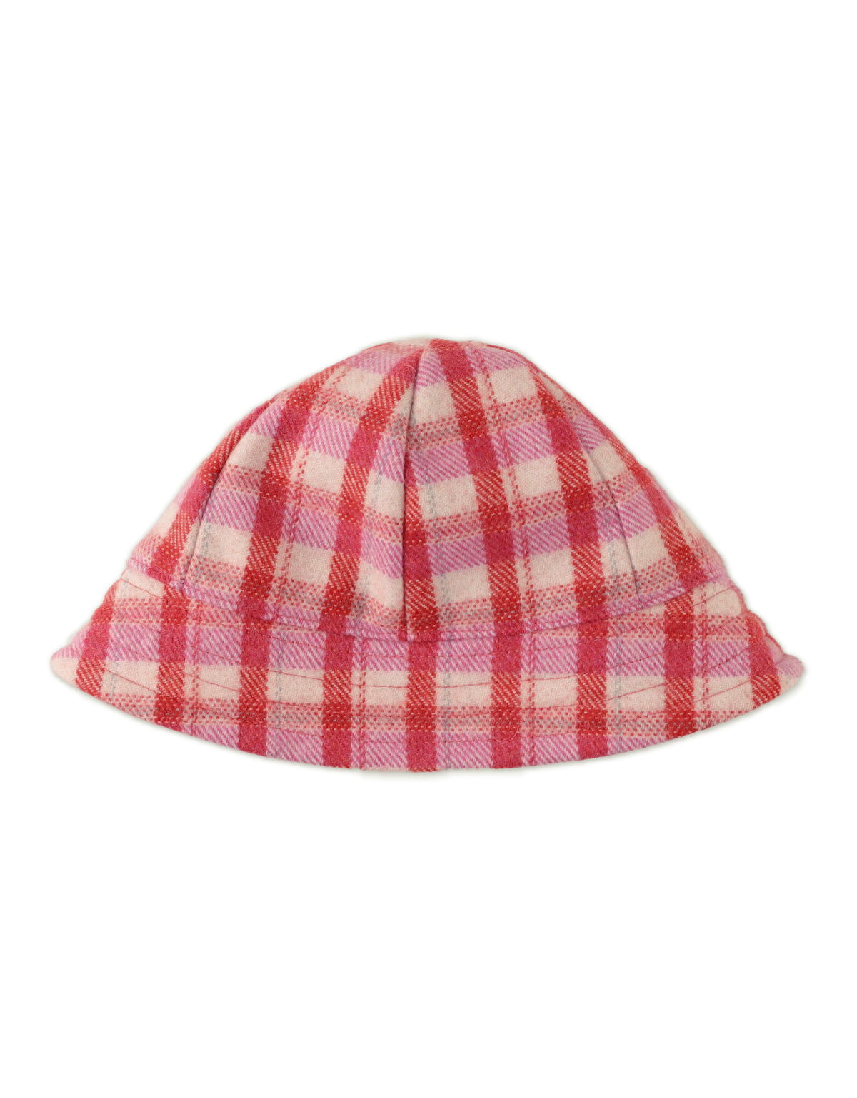 GIRLS CHECKERED WOOL CLOCHE HAT