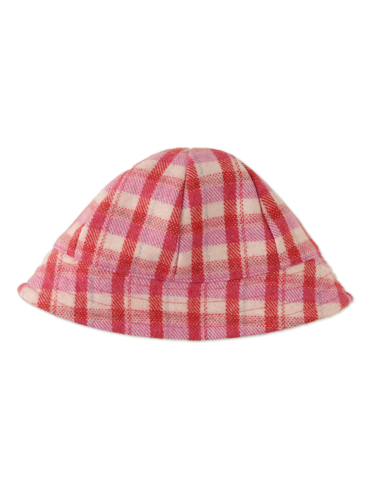 GIRLS CHECKERED WOOL CLOCHE HAT