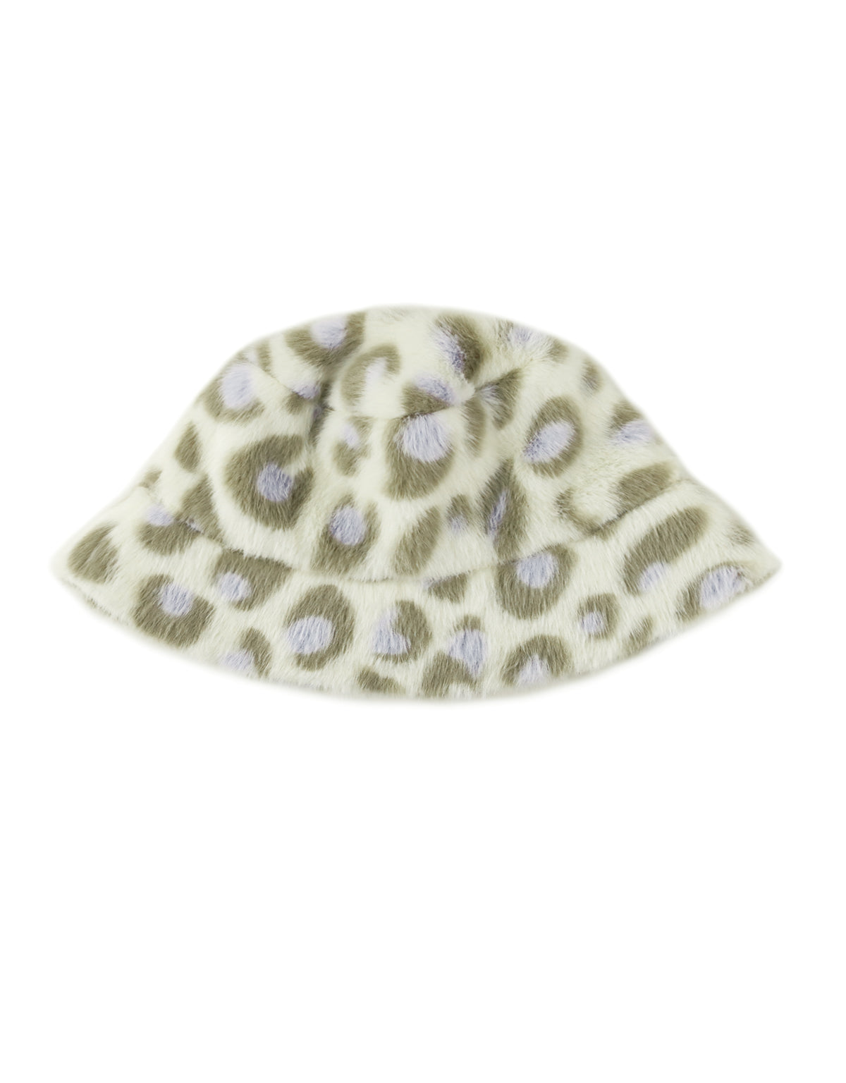 GIRLS LEOPARD FUR BUCKET HAT