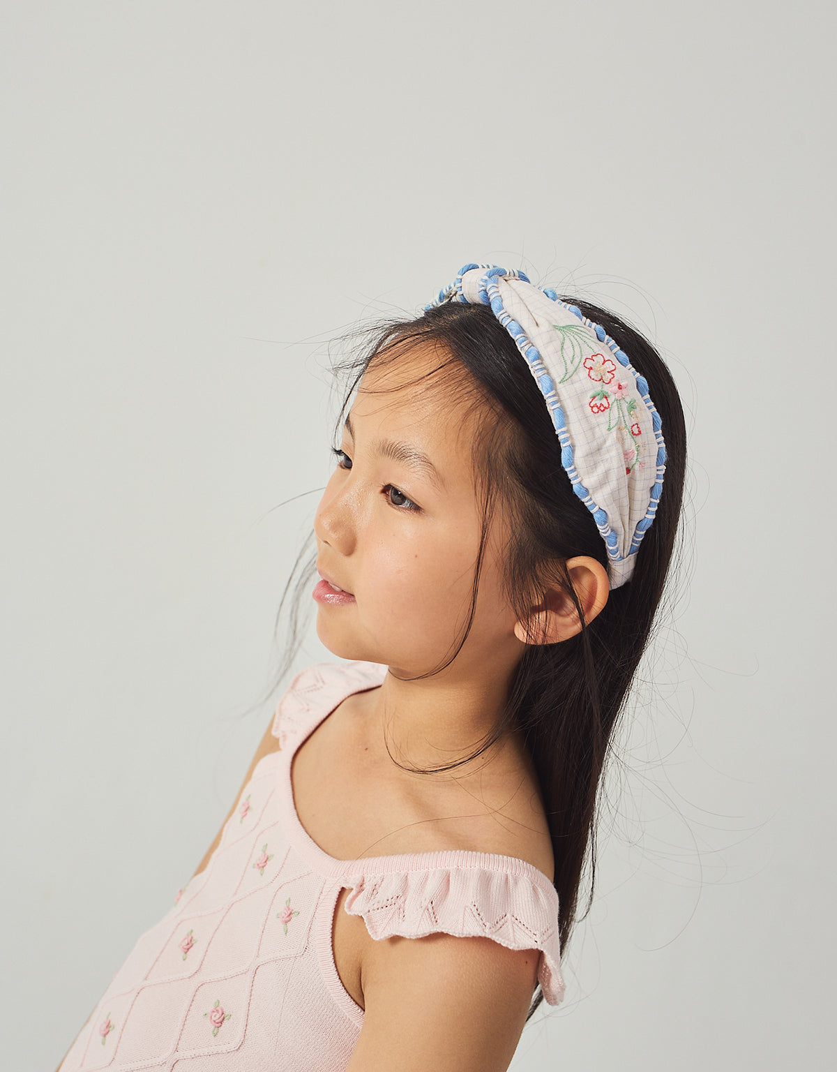 Delta Center Knot Headband With Embroidery product photo