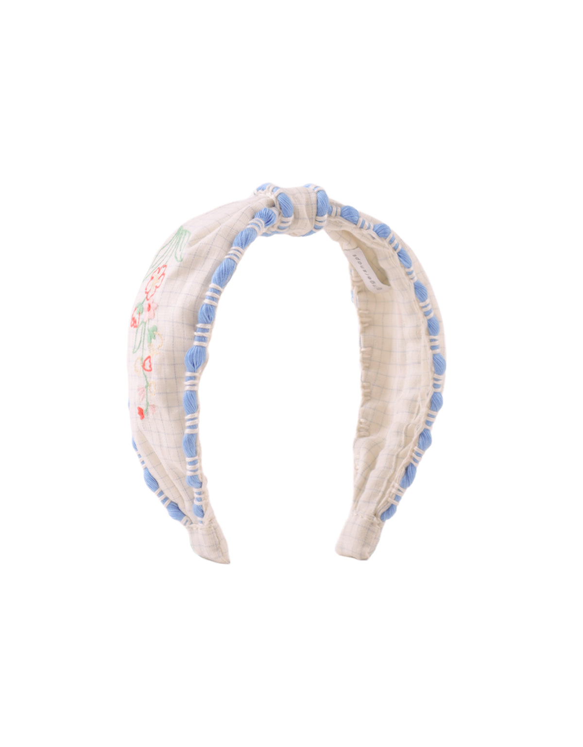 Delta Center Knot Headband With Embroidery front view