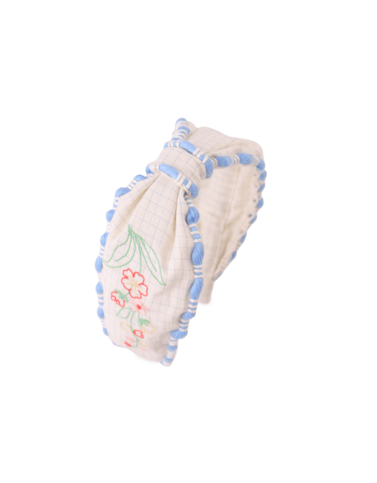 Delta Center Knot Headband With Embroidery outfit styling