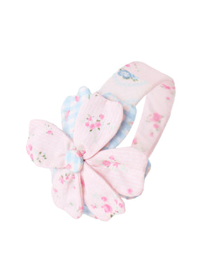 Zinnia Patchwork Headband With Flower Applique style detail