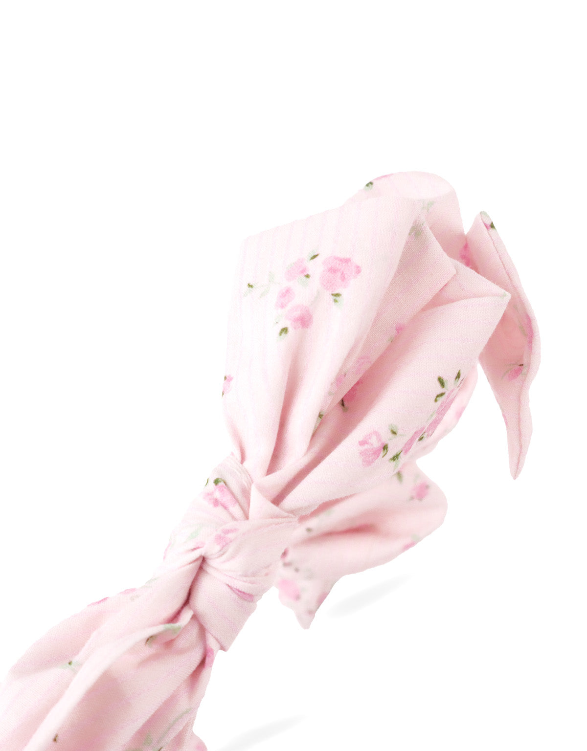 Elodie Ruched Headband With Ties close-up detail