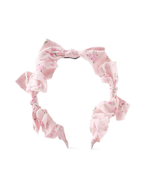 Elodie Ruched Headband With Ties fabric and fit detail