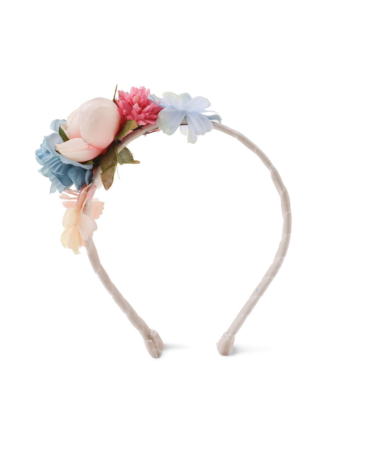 DIXIE VELVET HEADBAND WITH ARTIFICIAL FLOWERS