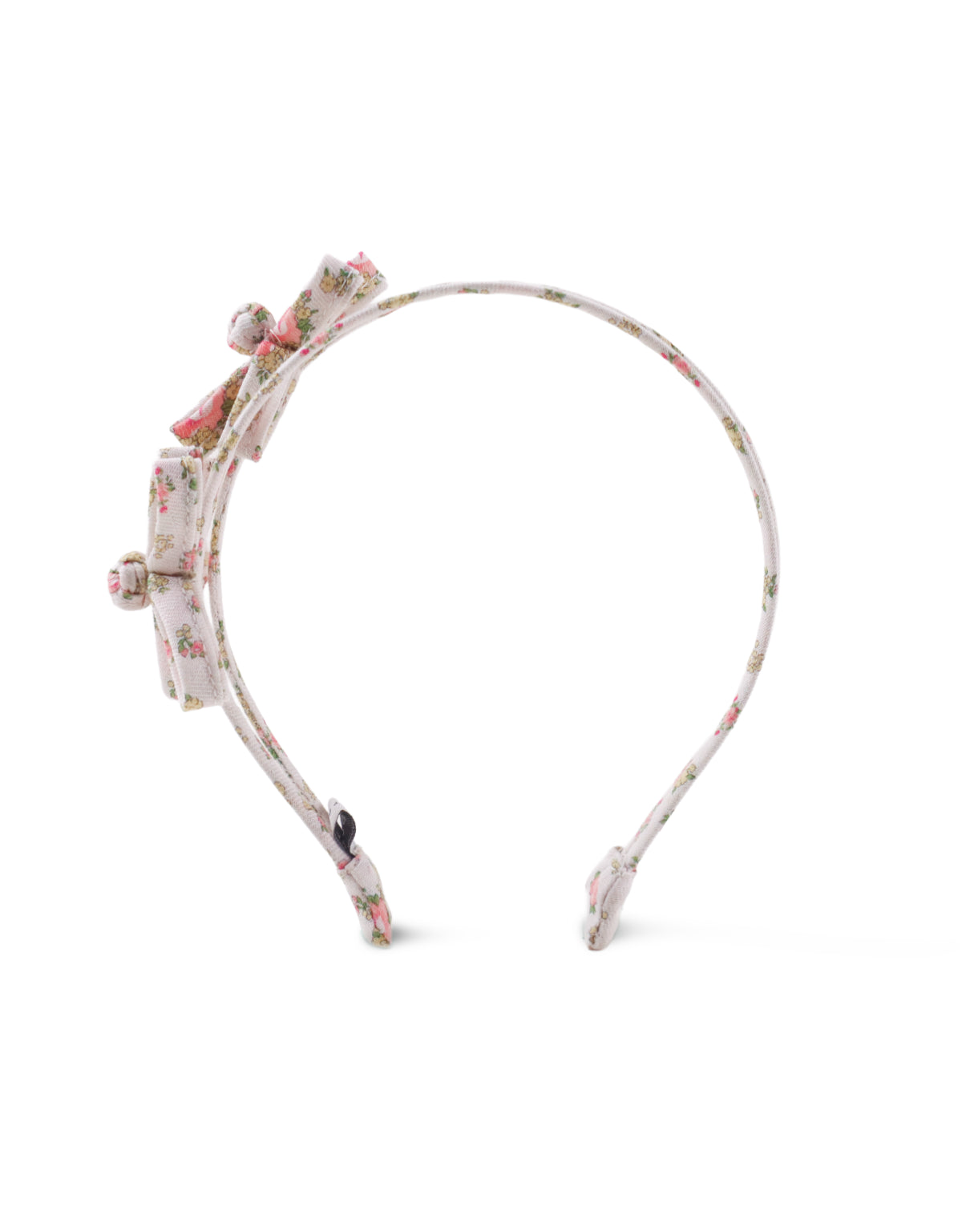 LUQUIER DOUBLE HEADBAND WITH FABRIC FLOWER ACCENTS