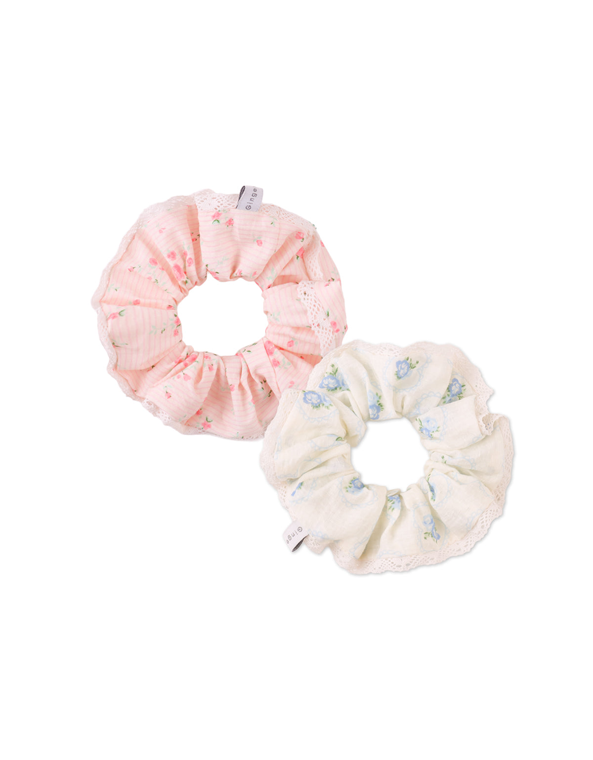 Wendy Scrunchie Set With Lace Trimmings close-up detail