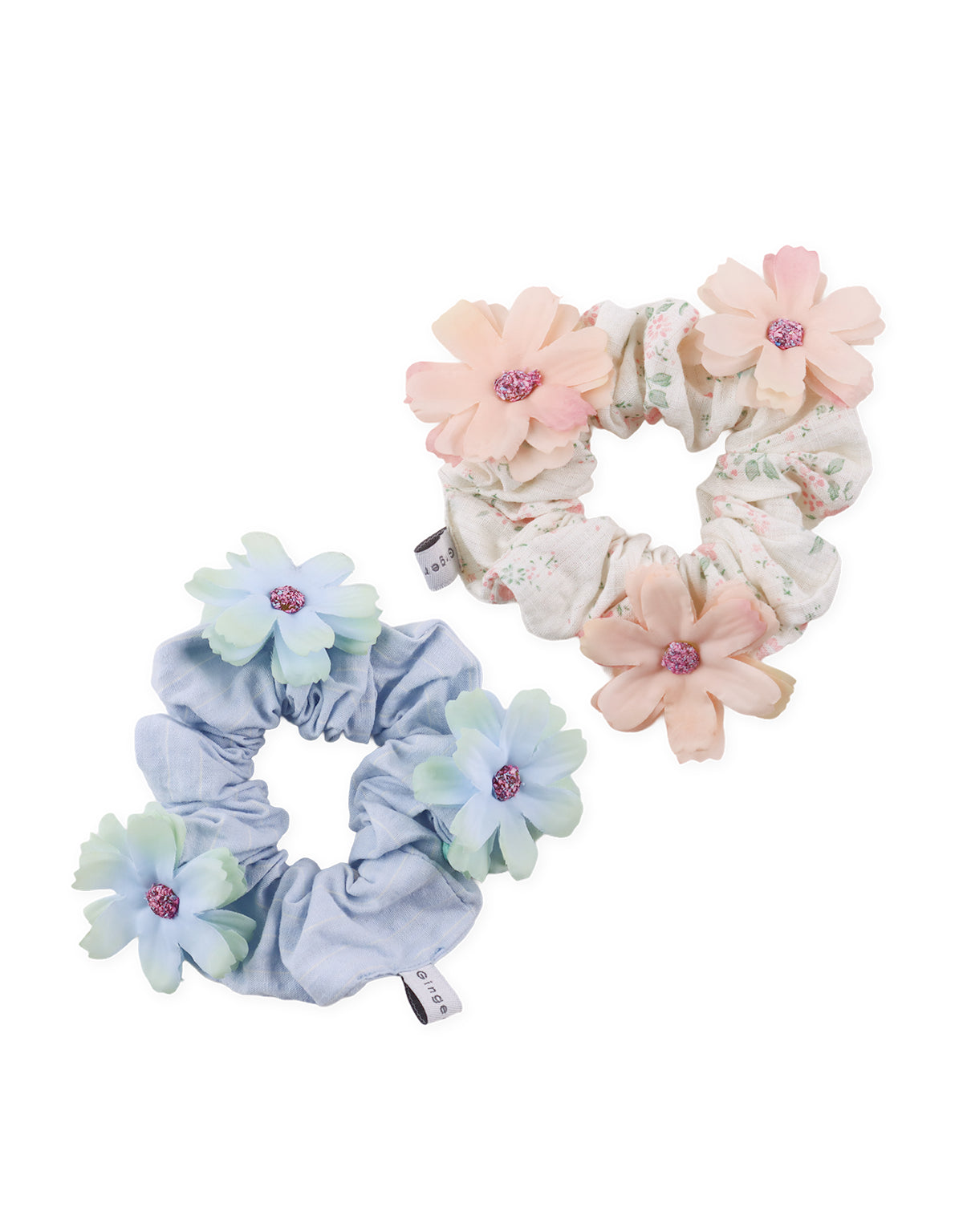 LOLOTTE SCRUNCHIE SET WITH ARTIFICIAL FLOWERS