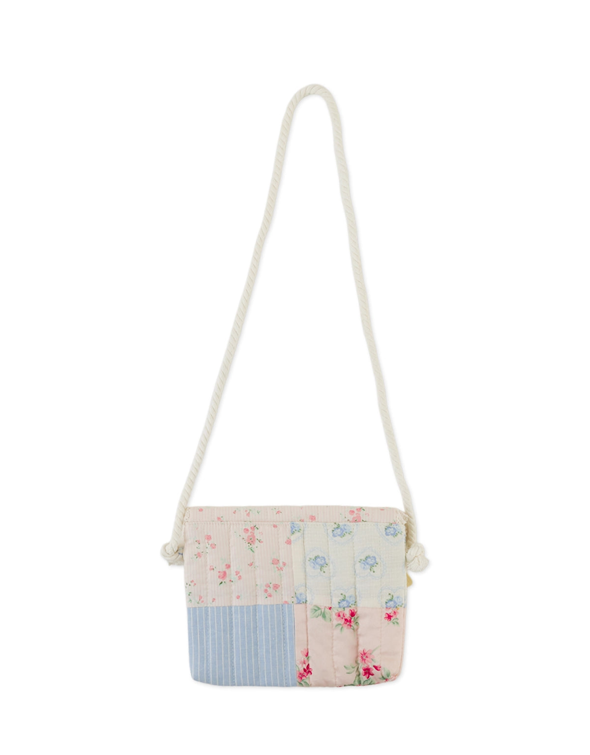 Kane Patchwork Sling Bag With Patch Embroidery close-up detail
