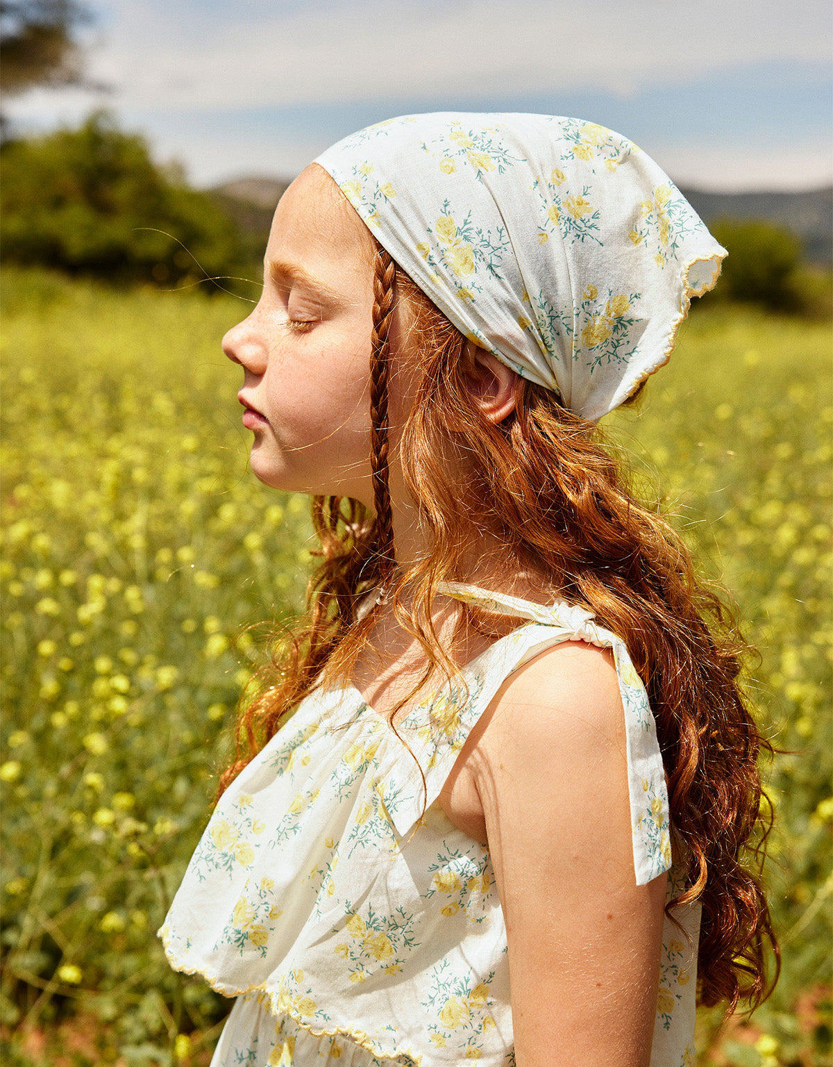 Avalon Printed Turban With Scallop Embroidery