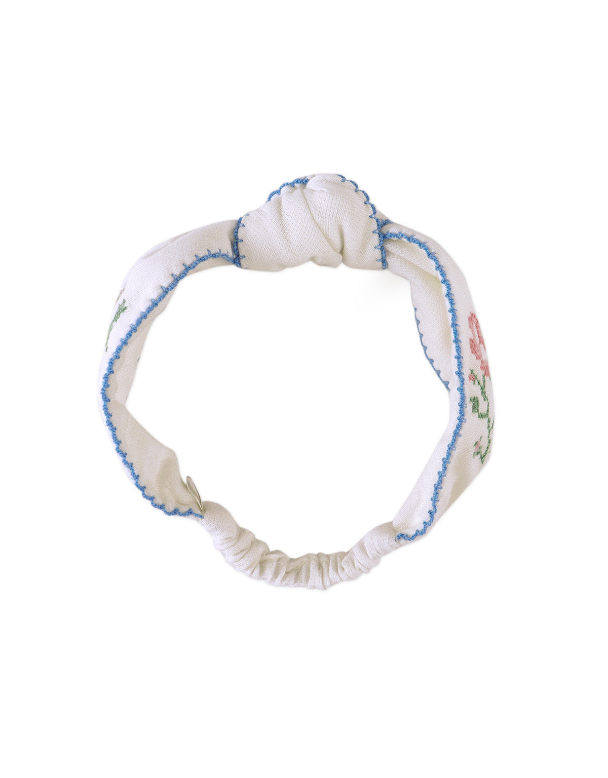 Baby Darla Turban with Center Knot and Picoting close-up detail