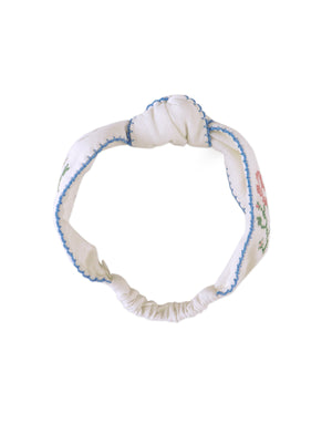 Baby Darla Turban with Center Knot and Picoting close-up detail