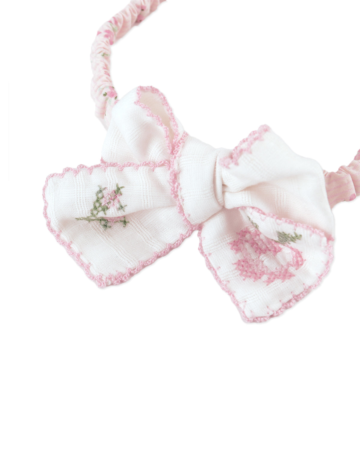 Baby Tessa Turban with Bow Embroidery front view