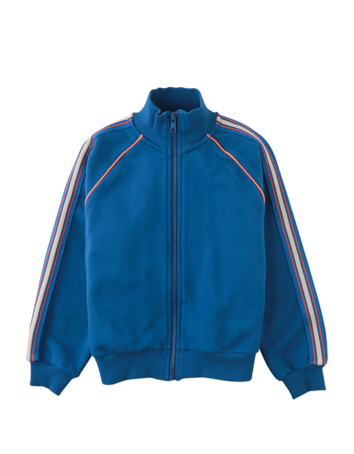 VICTOR ZIP-UP TRACK JACKET BLUE WITH STRIPE DETAILING
