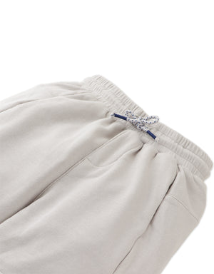 Flatlay front view of the Isaiah Sporty Cargo Joggers with Embroidered GG Logo in beige with cargo pocket and embroidery