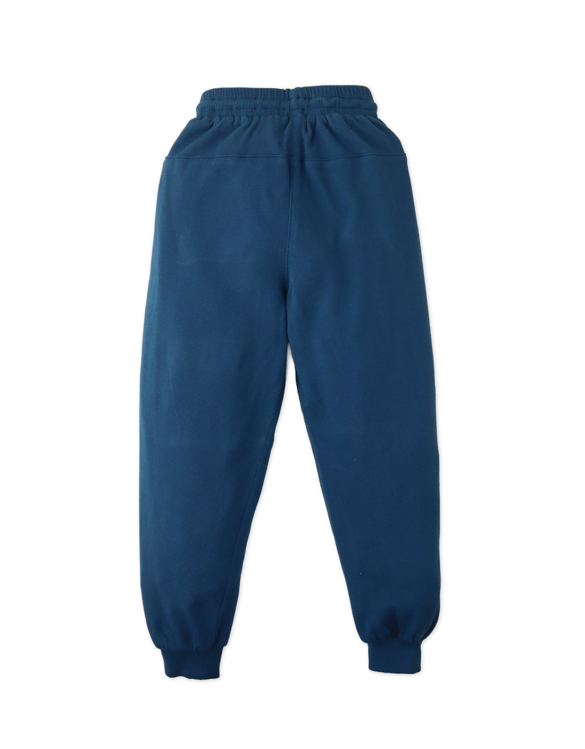 Close-up back detail of the Isaiah Sporty Cargo Joggers with Embroidered GG Logo in blue, showing the French terry fabric and clean back finish from the streetwear-inspired collection of Gingersnaps Philippines.