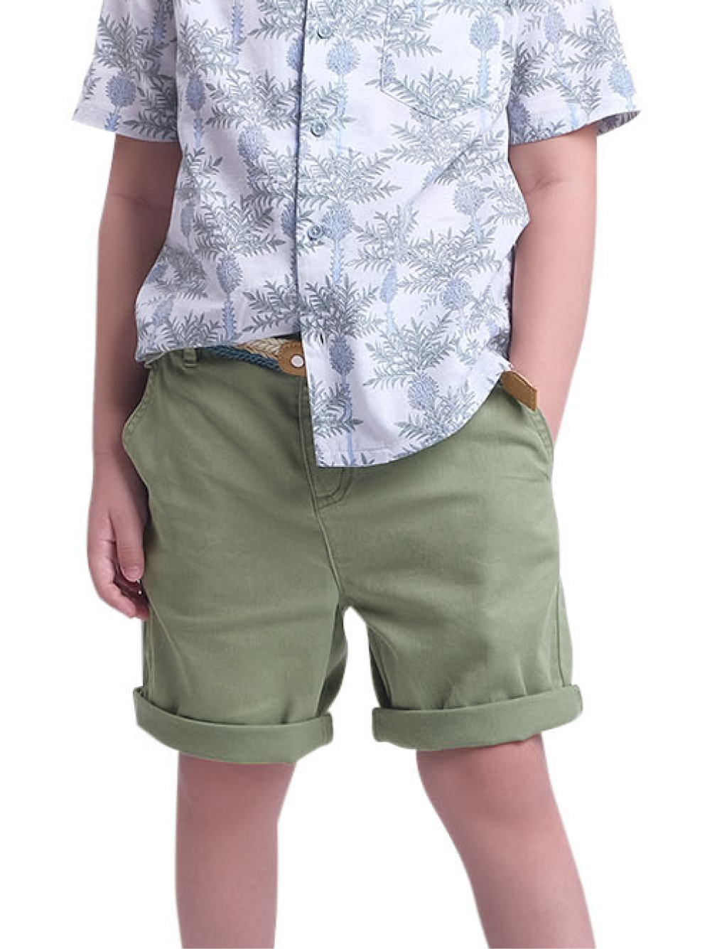 BOYS RAFFIA BELT SHORTS