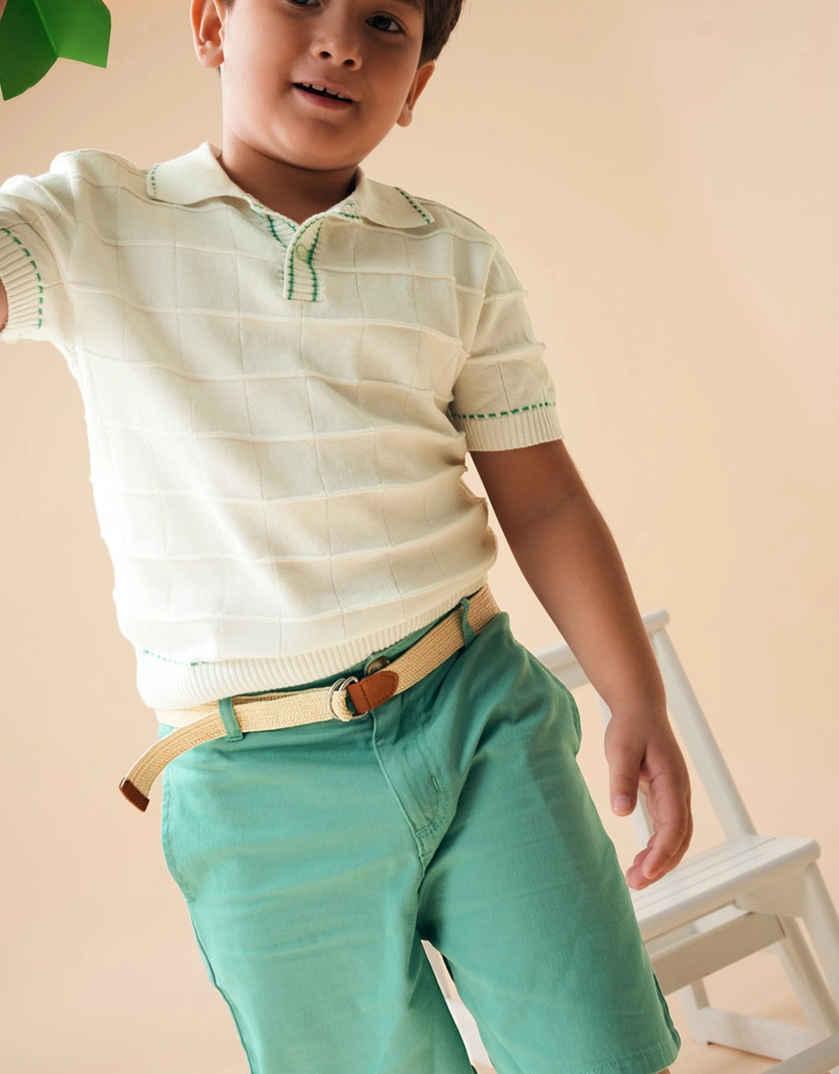 CAMDEN BERMUDA SHORTS WITH RAFFIA BELT