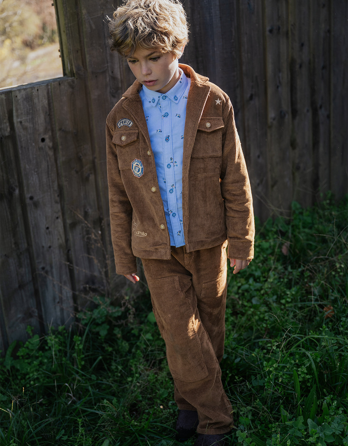 NICHOLSON UTILITY PANTS BROWN WITH PATCHED KNEE ACCENT