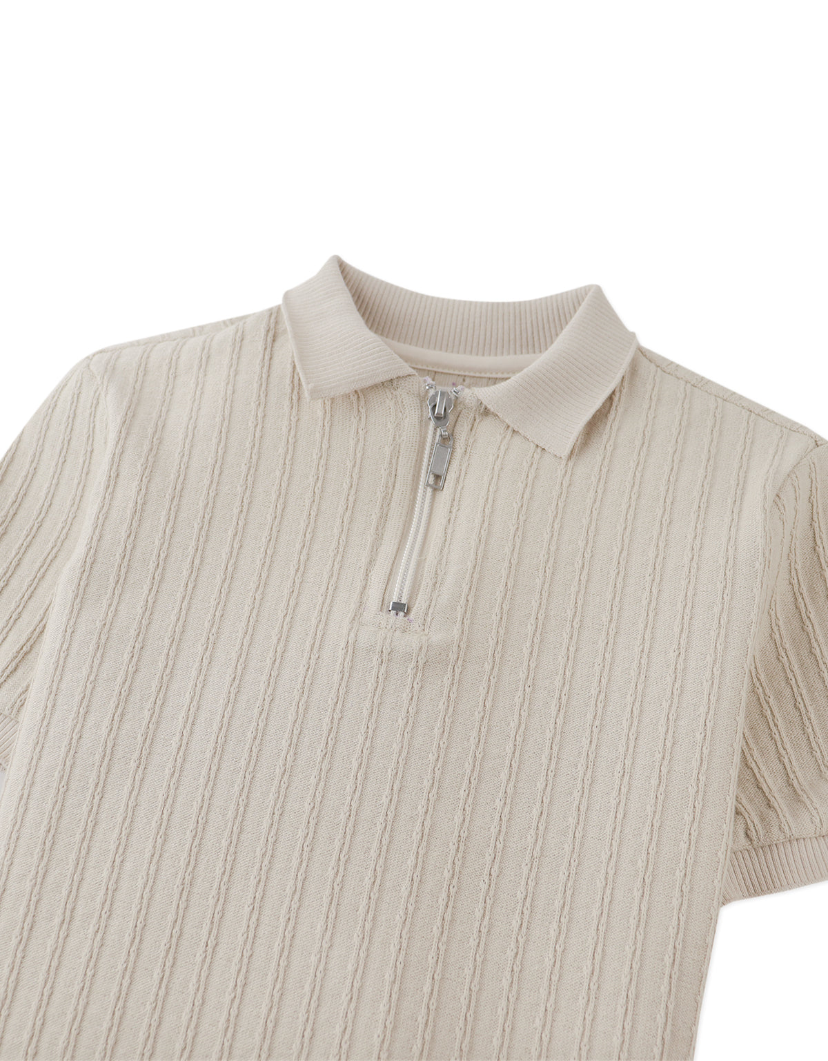 Diether Zipped Cable Jersey Polo Shirt