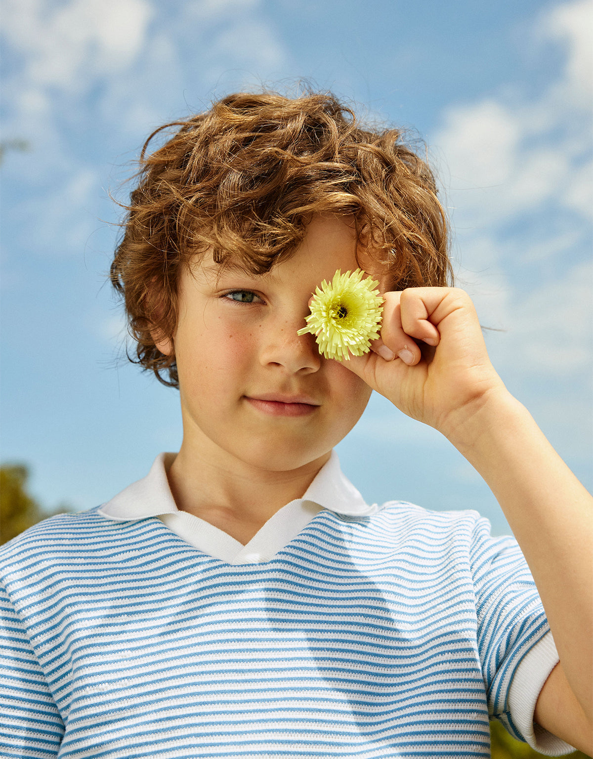 Husker Striped Textured Terry Polo Shirt