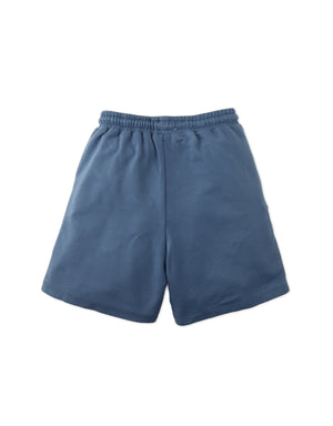 Full back catalog image of the Tim Drawstring Shorts in blue with Embroidered GG Logo worn by young boy model for kids from the streetwear-inspired collection of Gingersnaps Philippines, highlighting their relaxed everyday form.