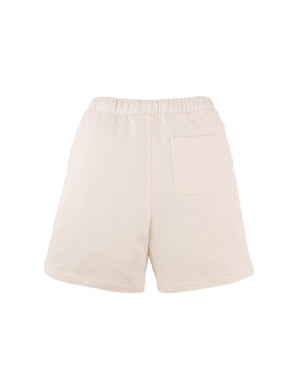 Full back photo of Miles Pull-On Shorts in off-white, showing the back panel and waistband structure, from the Holiday
