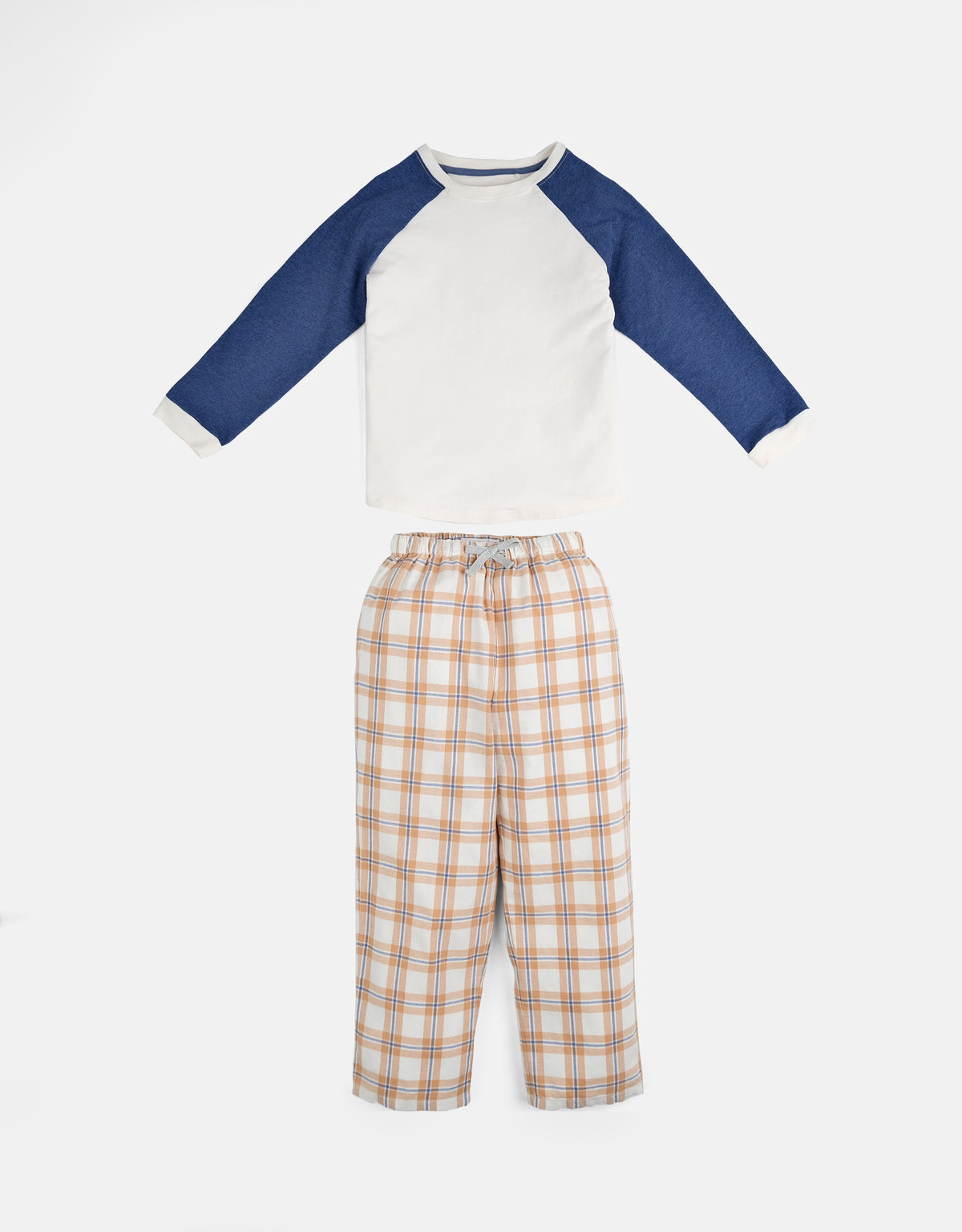 BOYS RAGLAN CHECKS PAJAMA SET