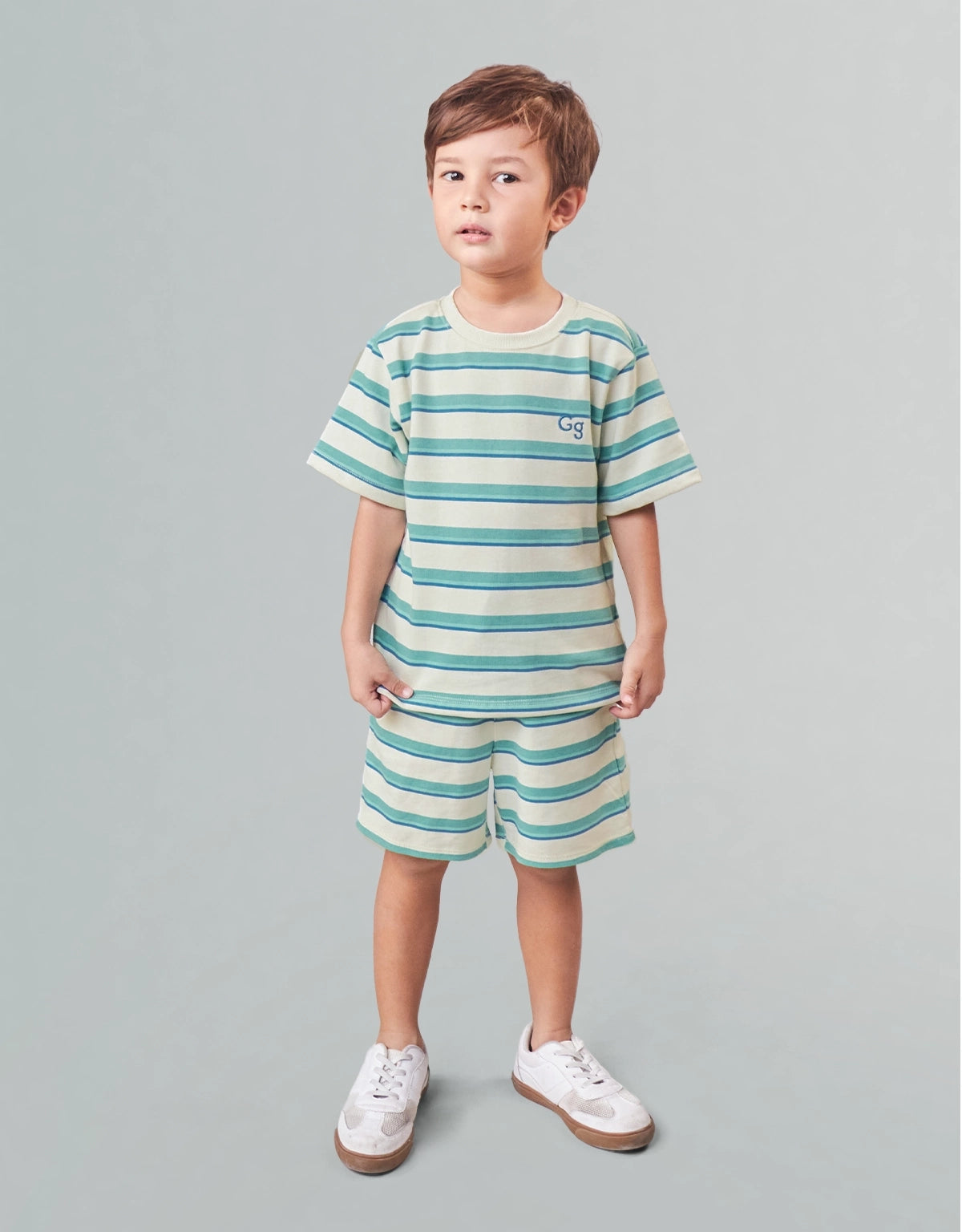 ROBERT STRIPED T-SHIRT WITH EMBROIDERED LOGO