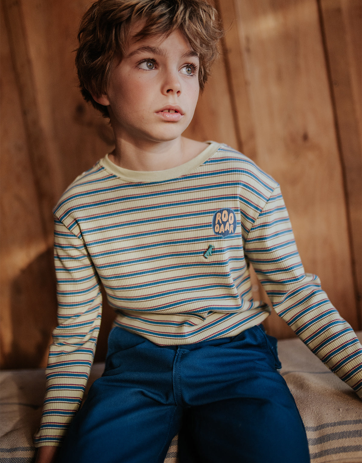 PAVEL LONG SLEEVES T-SHIRT STRIPED MEADOW WITH EMBROIDERED AND PRINT DETAILS