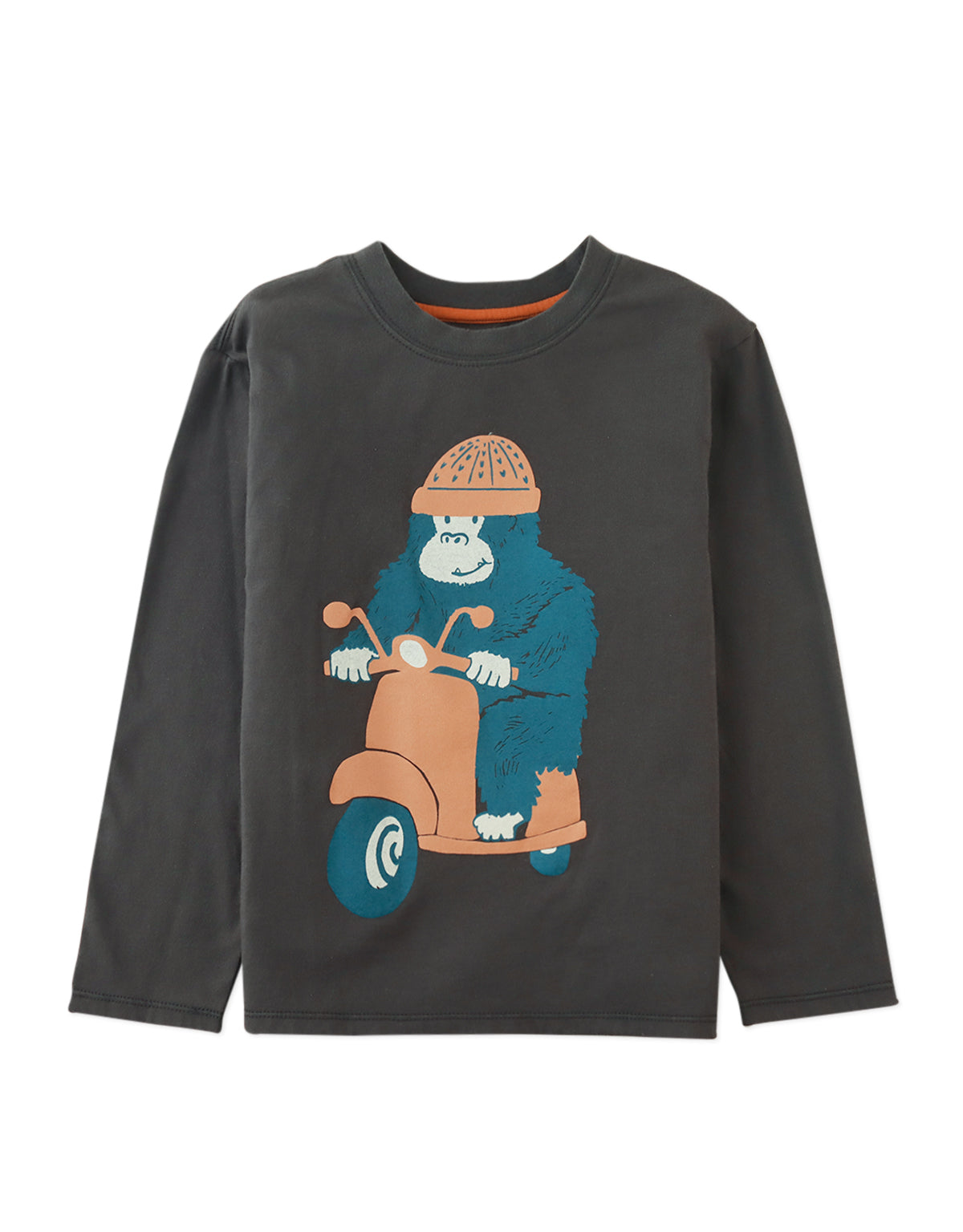 CHARLTON PULLOVER TEE ONYX WITH SCOOTER GORILLA GRAPHIC