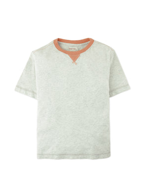 Full front photo of Julien V-Patch Tee in gray, from the Holiday collection of Filipino kids fashion brand Gingersnaps Philippines.