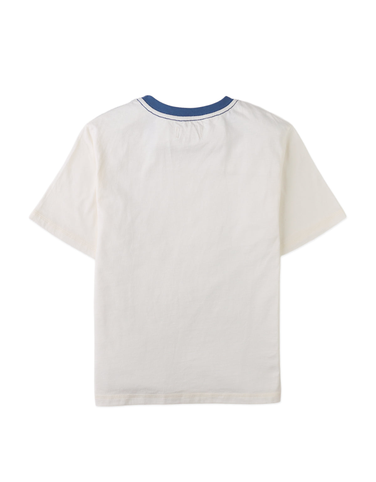 Full back photo of Julien V-Patch Tee in off-white, from the Holiday collection of Filipino kids fashion brand Gingersnaps Philippines.