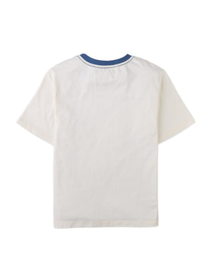 Full back photo of Julien V-Patch Tee in off-white, from the Holiday collection of Filipino kids fashion brand Gingersnaps Philippines.