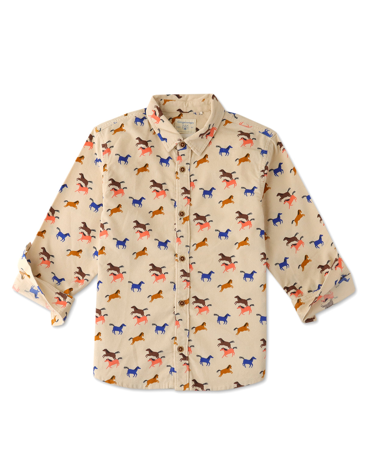 BOYS HORSES CORDUROY SHIRT