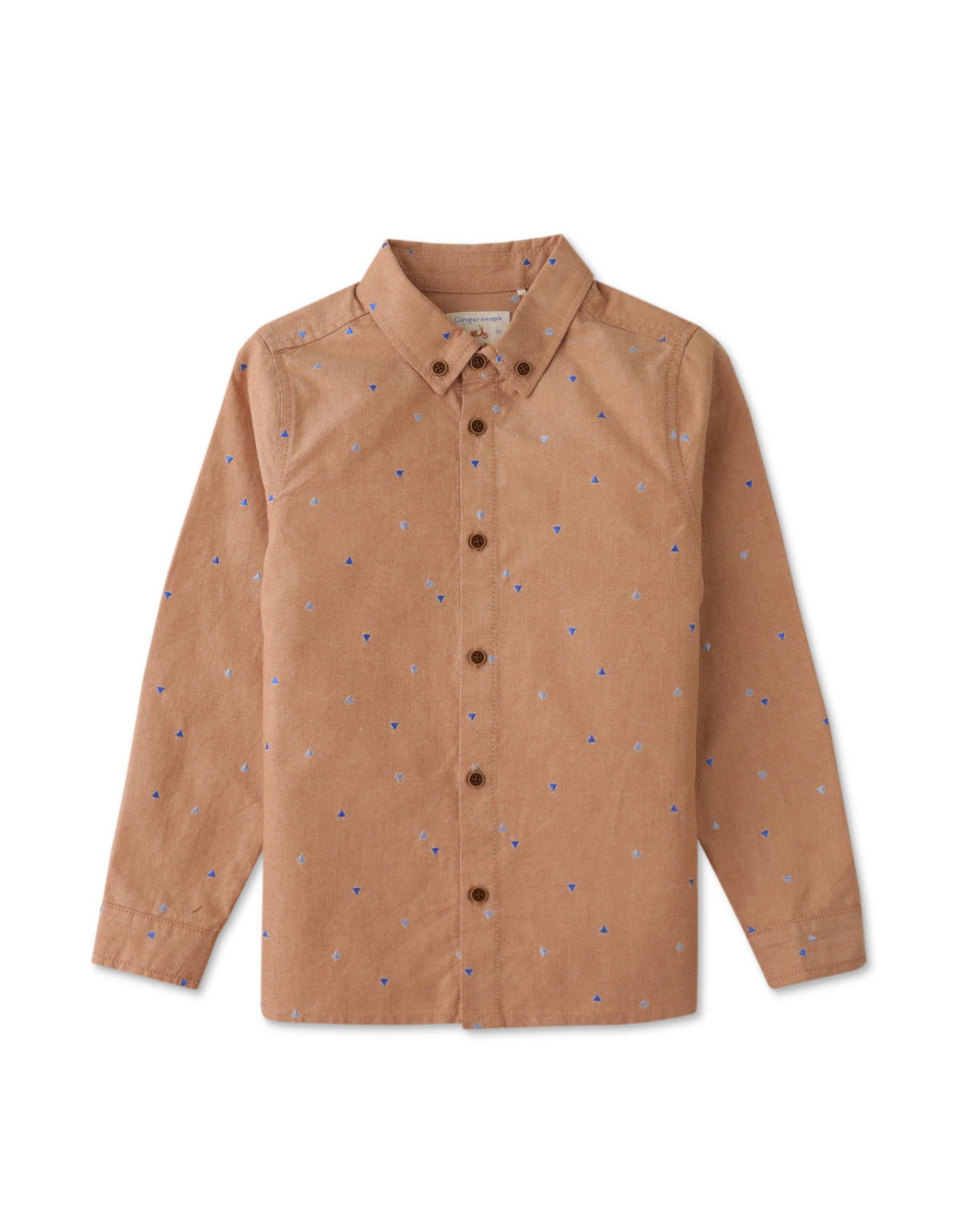 BOYS TRIANGLES EMBROIDERED LONG SLEEVES SHIRT