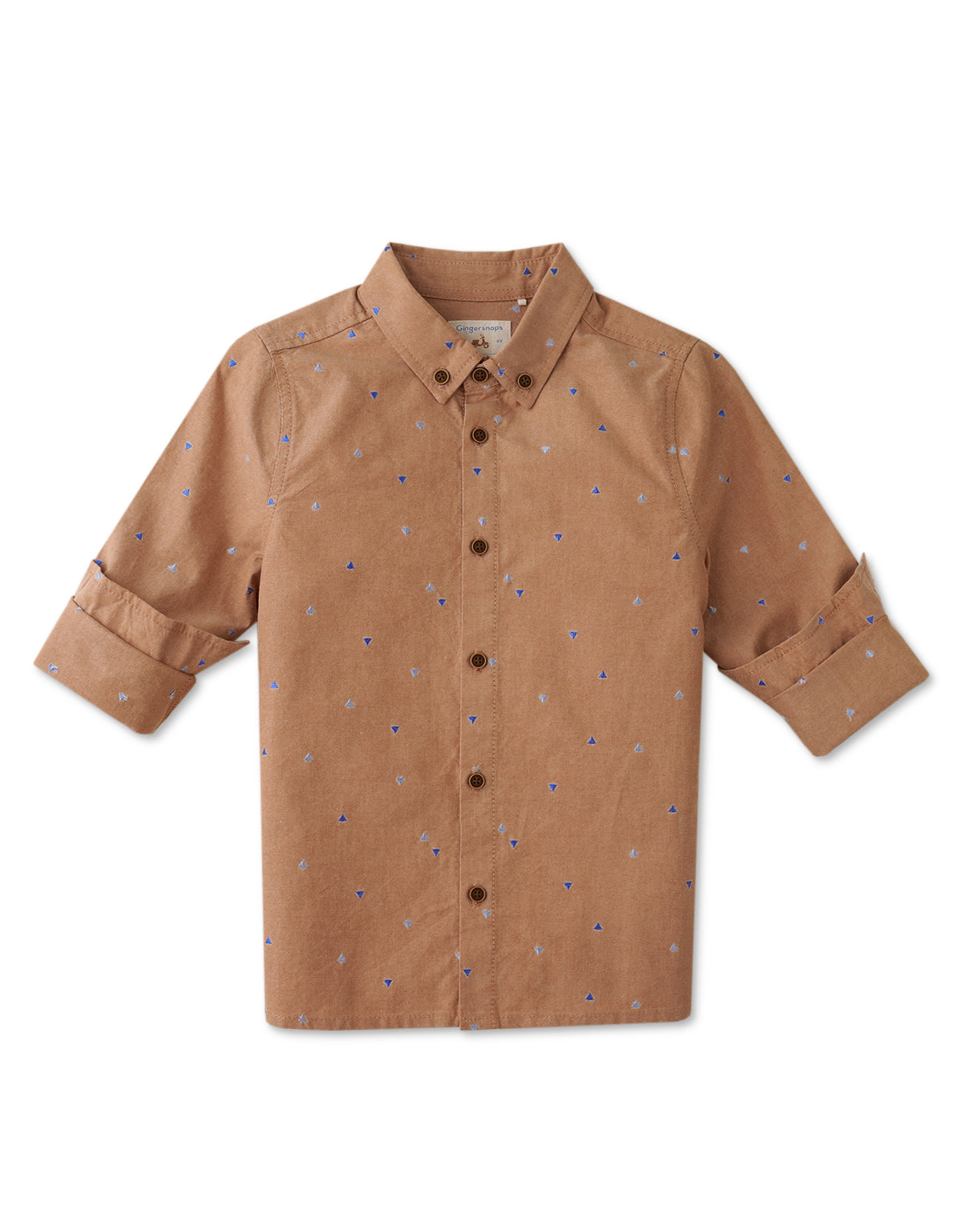 BOYS TRIANGLES EMBROIDERED LONG SLEEVES SHIRT