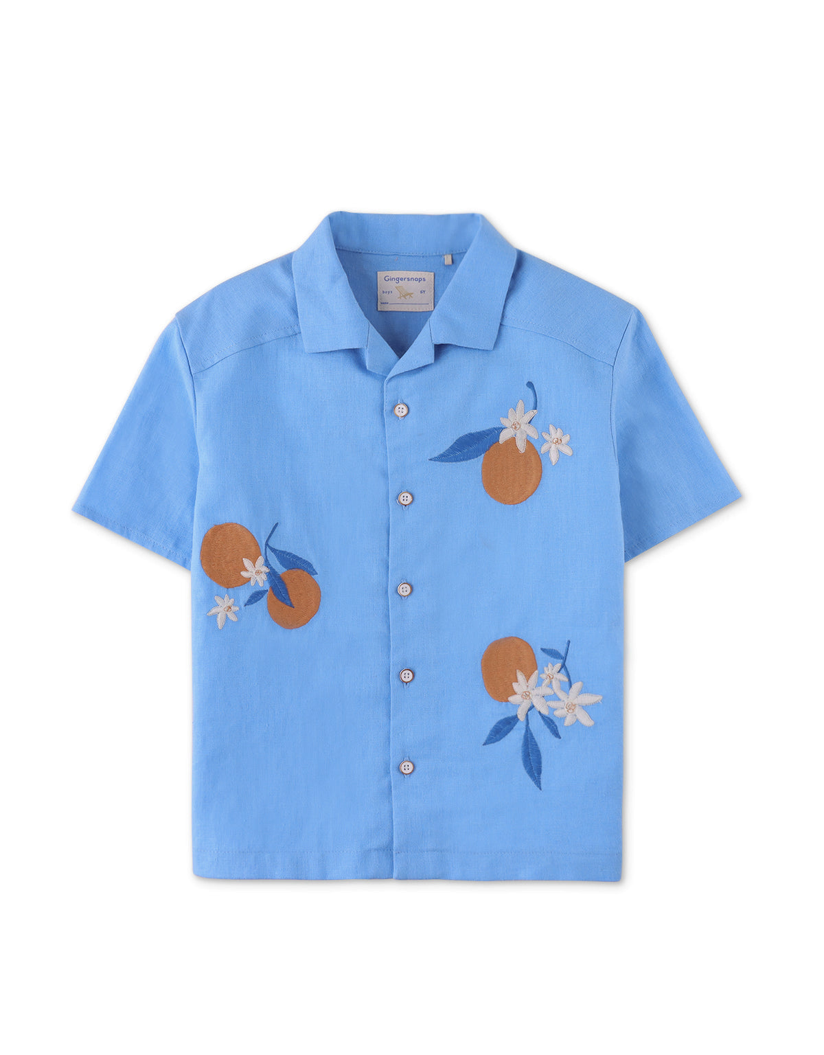 BOYS ORANGES EMBROIDERED SHIRT