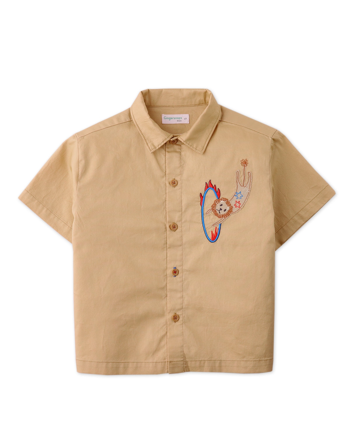 BOYS THEO OXFORD SHIRT WITH CIRCUS PATCHES