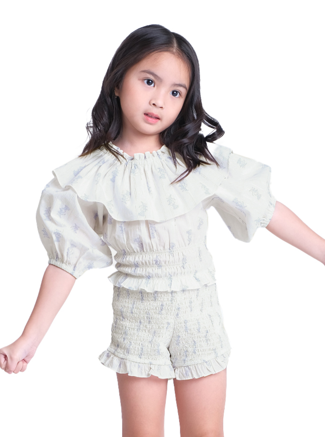 GIRLS BIB RUFFLE BLOUSE