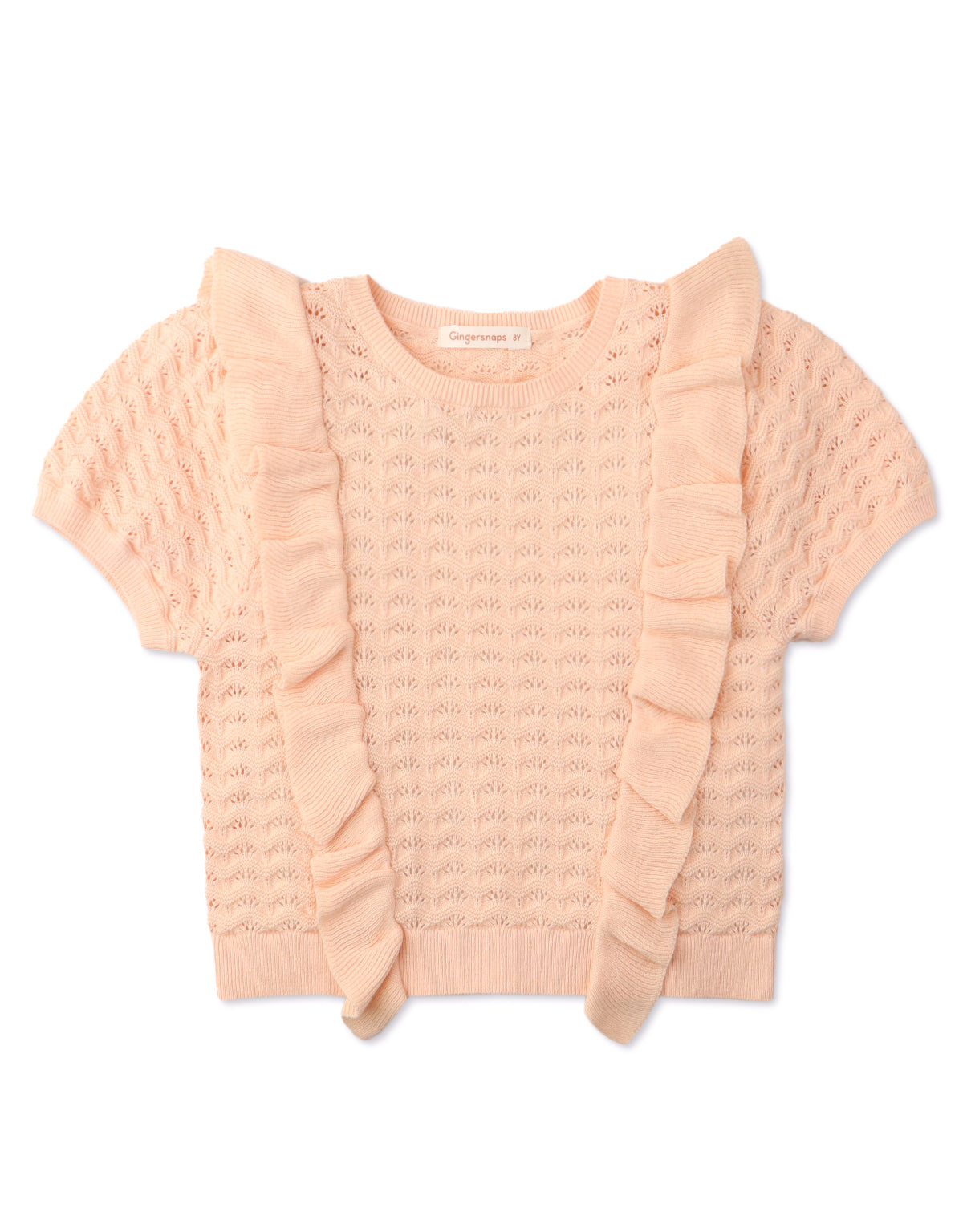 GIRLS ALL OVER POINTELLE TOP WITH FRILLS